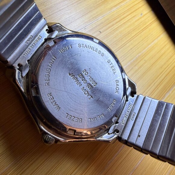 Armitron Day-Date Silver/Blue Men's Stretch Watch 20/1365, 36mm - Picture 5 of 5